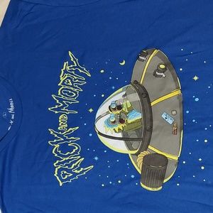 Cartoon Network, Adult Swim Rick and Morty t-shirt, size large, blue/graphics